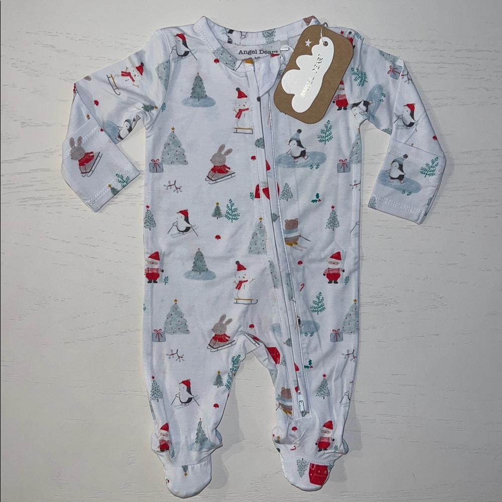 🎄Angel Dear Ski Penguin Bear Santa Footie Newborn 0-3 3-6 6-9 months